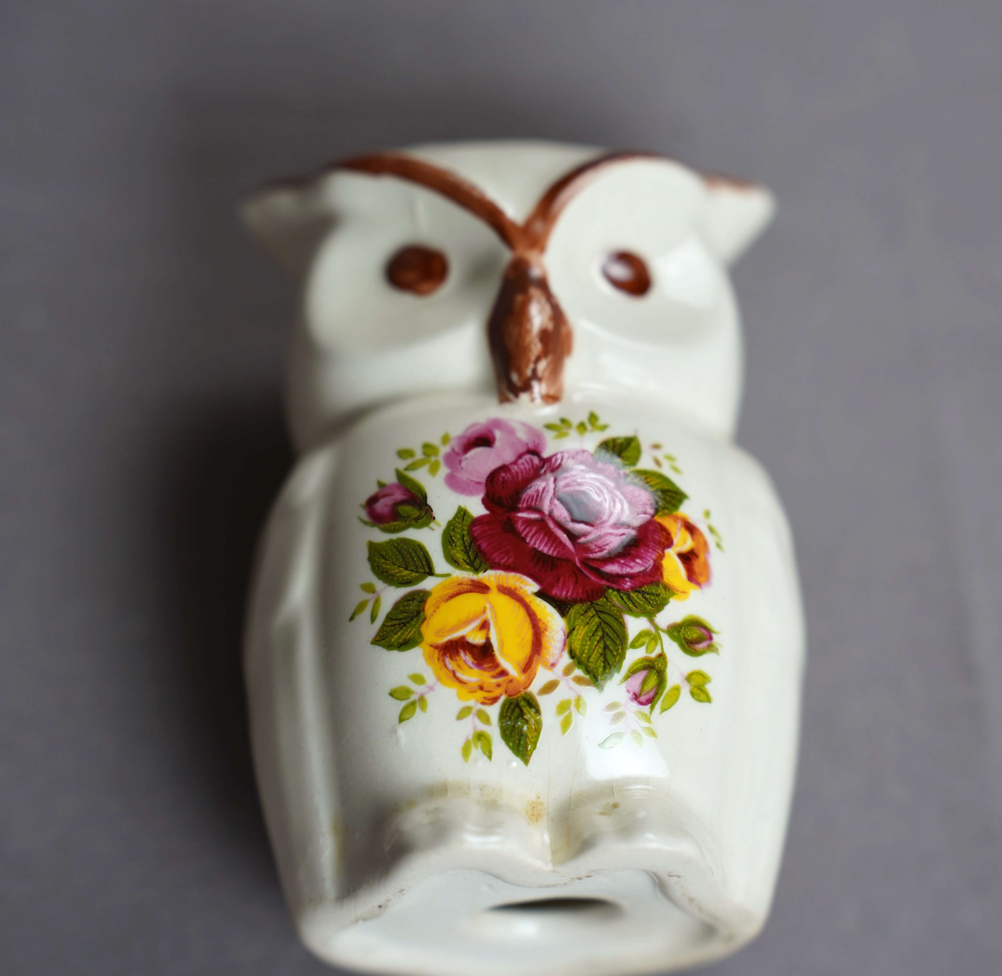 Aynsley Owl Trinket Box, Cottage Garden - shopeeeys