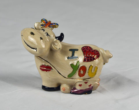Luxury Giftware by Jere Pewter I Love You Cow Trinket Box - shopeeeys
