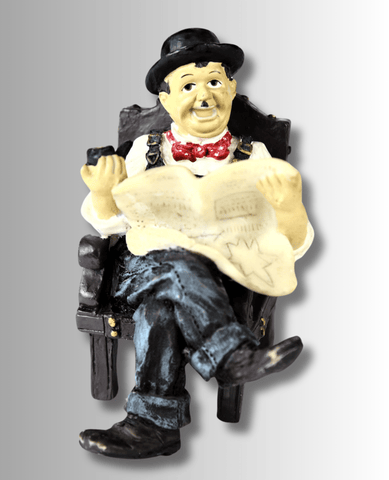 Oliver Hardy Statue Sitting Chair Figurine