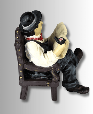 Oliver Hardy Statue Sitting Chair Figurine