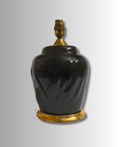 Ceramic Table Lamp - Royal Black Color