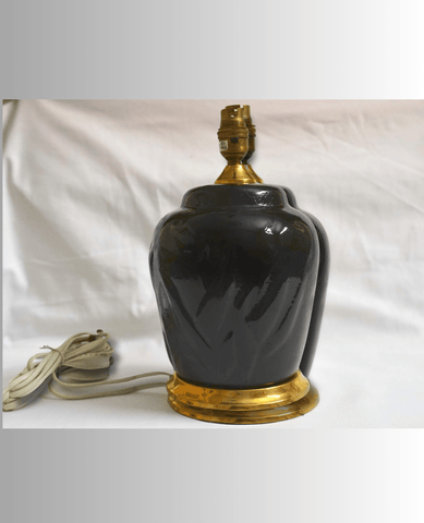 Ceramic Table Lamp - Royal Black Color